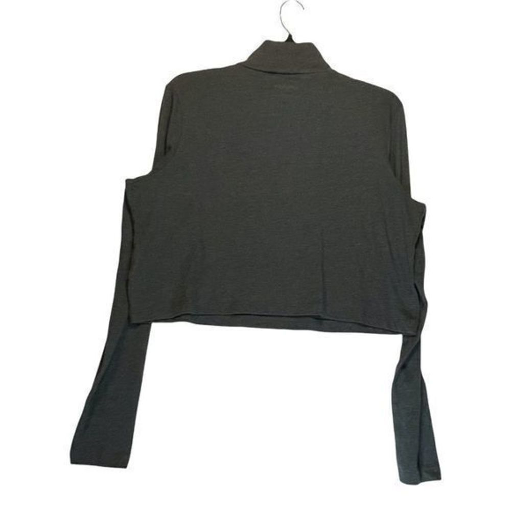 Wild Fable Crop Top Womens Size Large Gray Mock Neck Jersey 90s - Picture 4 of 11